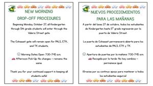 DROP-OFF PROCEDURES