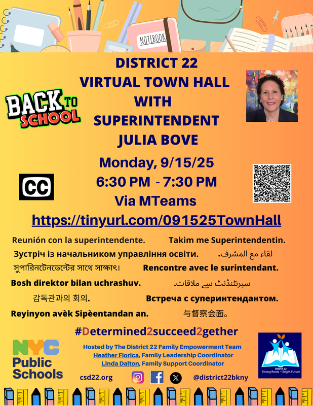 District 22 Virtual Town Hall with Superintendent Bove