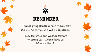 Thanksgiving Break reminder