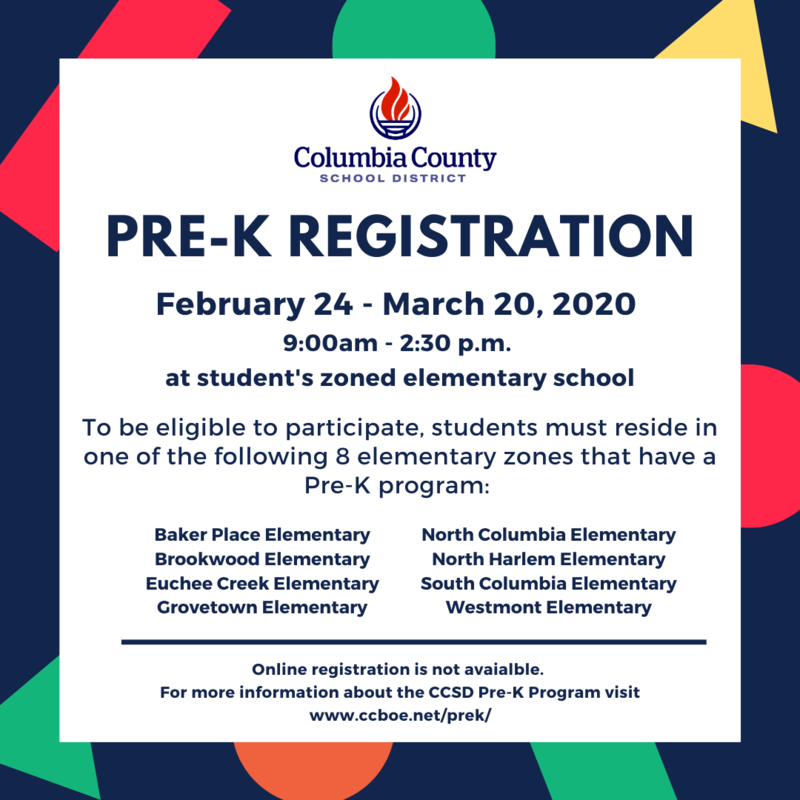 Pre-K registration info flyer