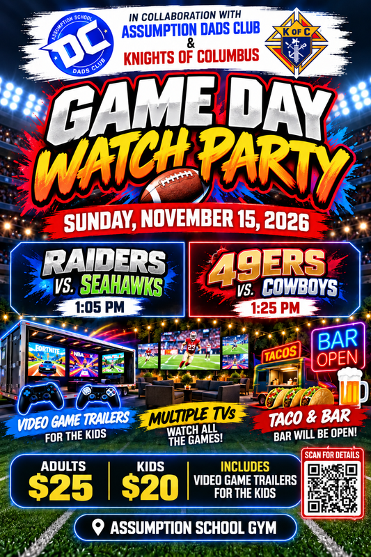 game day watch party flyer