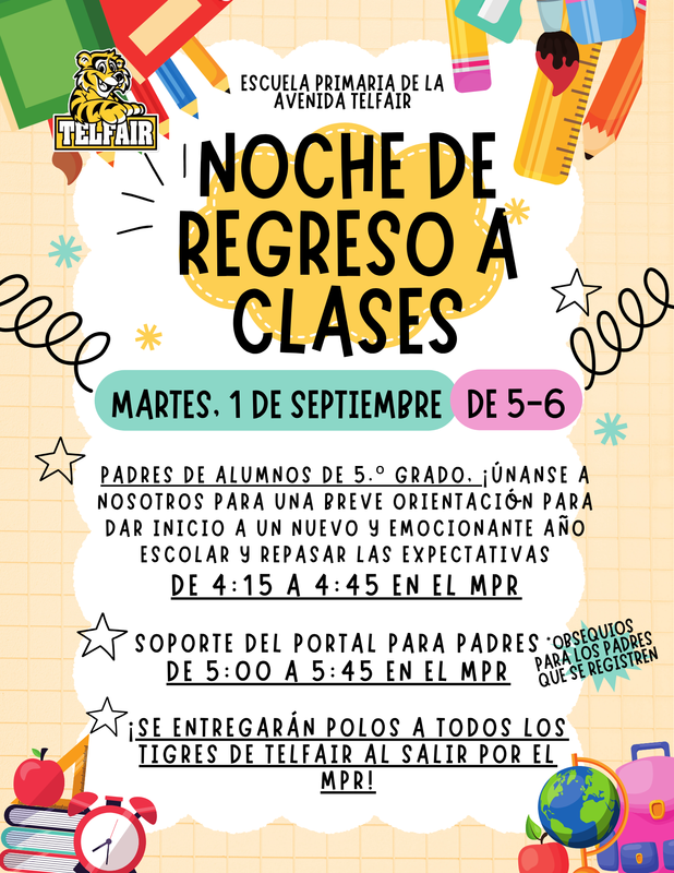 back to school night flyer in spanish