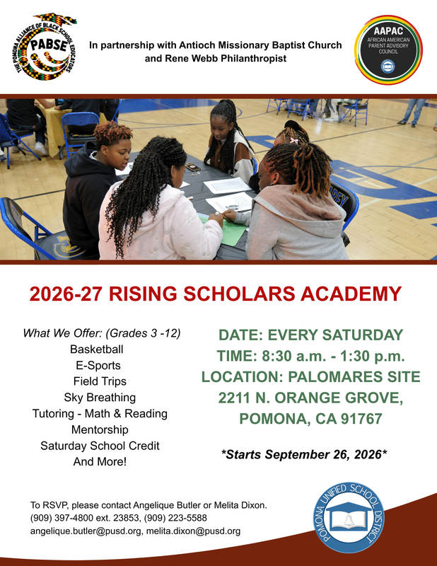 Rising Scholars Academy Flyer - for 2026-27 School Year