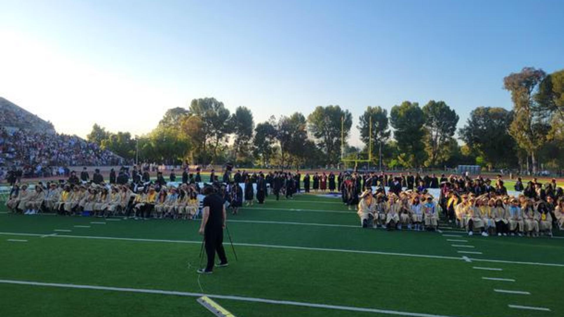 Golden Valley High School graduation ceremony on the COC football field