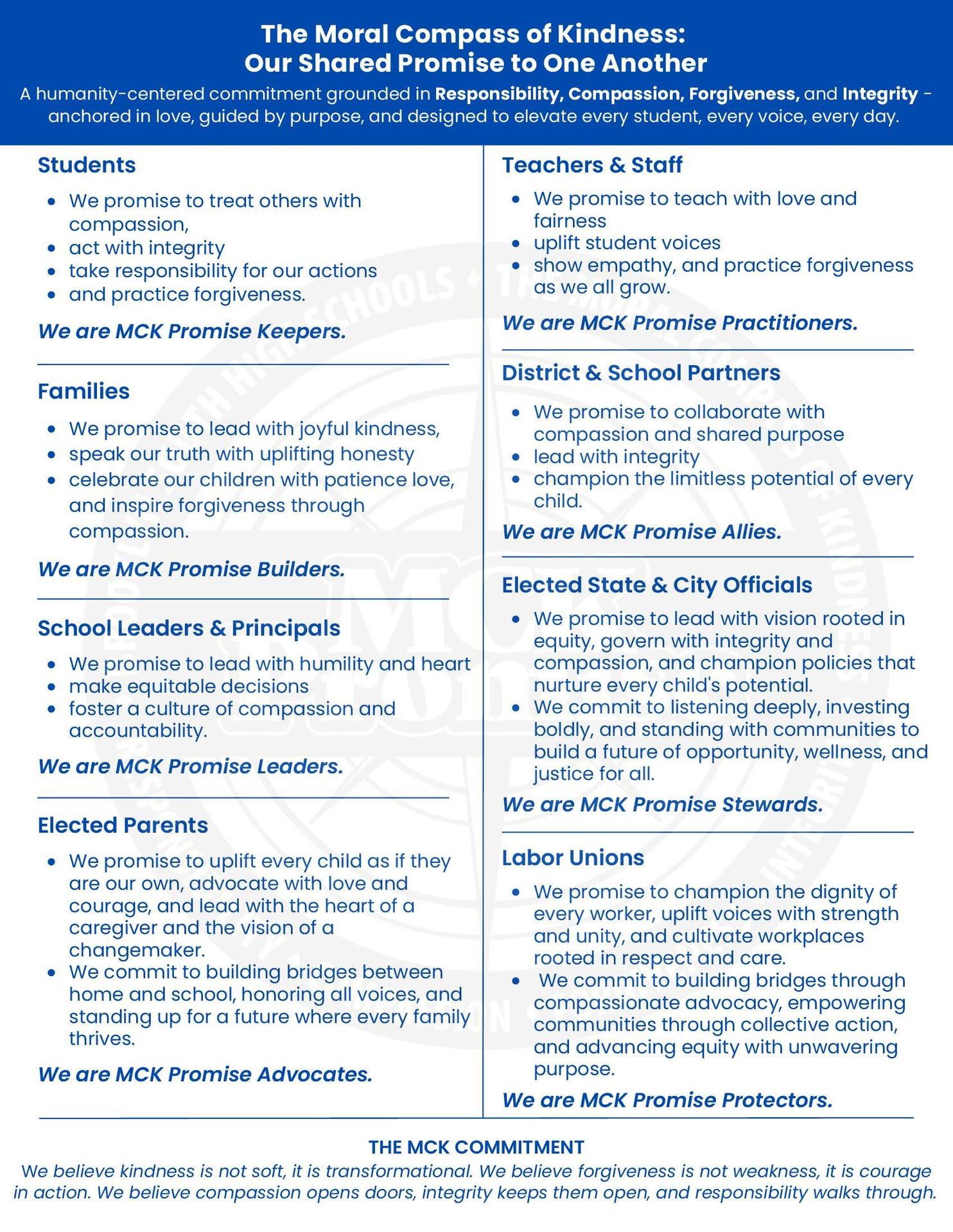 MCK Promise Commitments