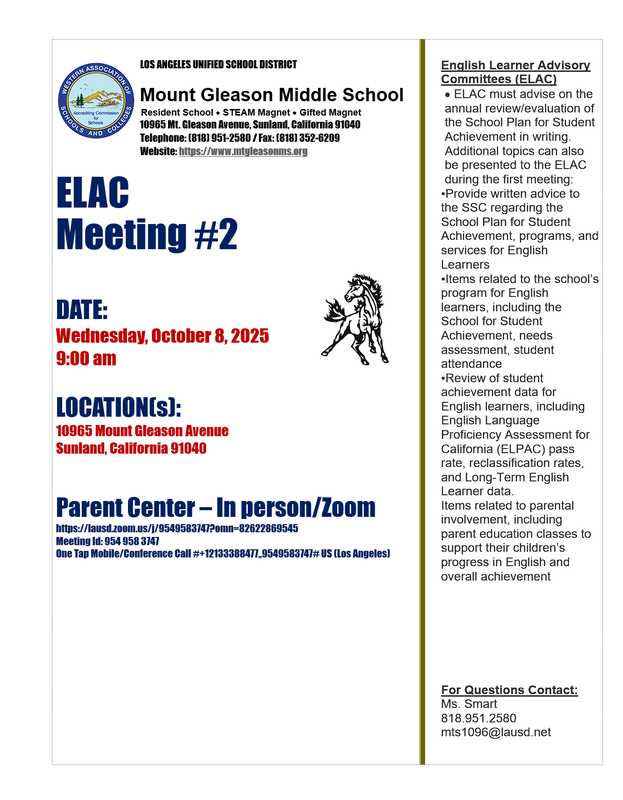 ELAC Meeting Flyer