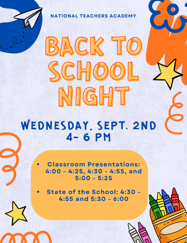 Back to School flyer, indicating the date of September 2 and the time of 4-6pm.