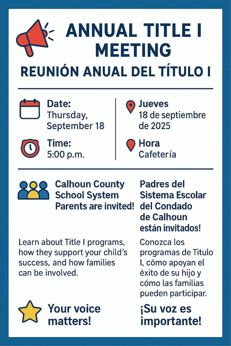 Annual Title I Meeting Flyer