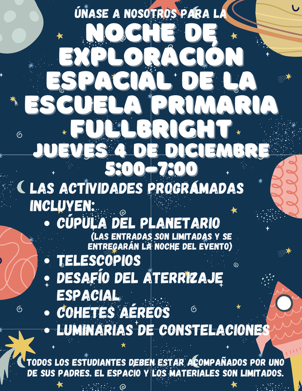 Noche de exploración espacial de la escuela Featured Photo