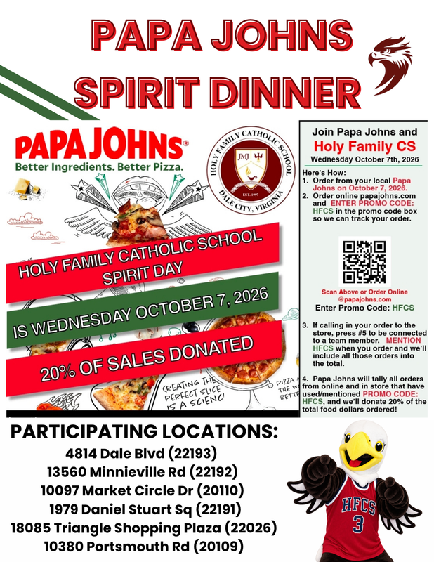 Spirit Dinner at Papa Johns Featured Photo