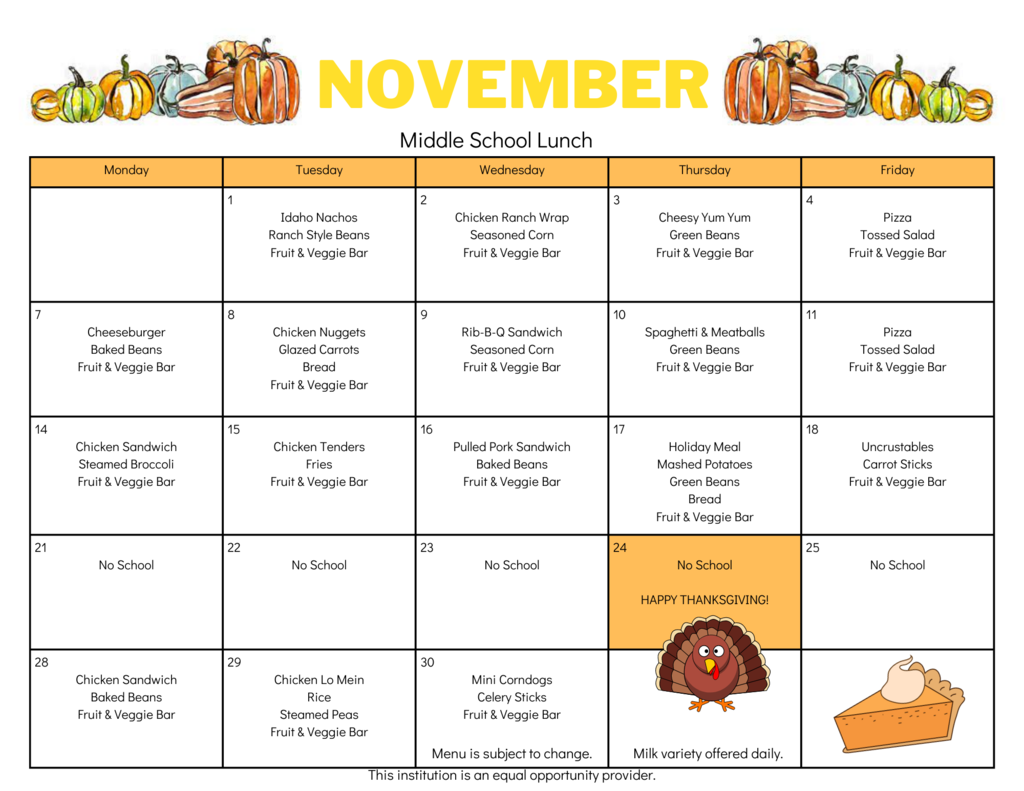 Menus Child Nutrition Caldwell School District