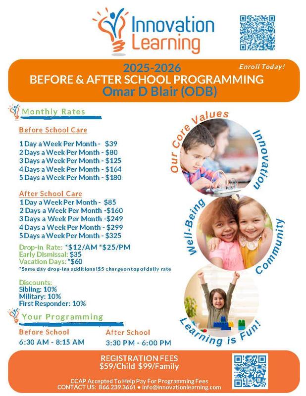 Schedule and fee structure for Innovation Learning's programming.
