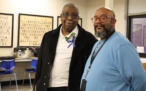 Thomas Jarrett, Class of 1962, with son Mike, a current Holloway staff member.