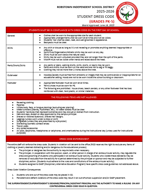 25-26 Dress Code