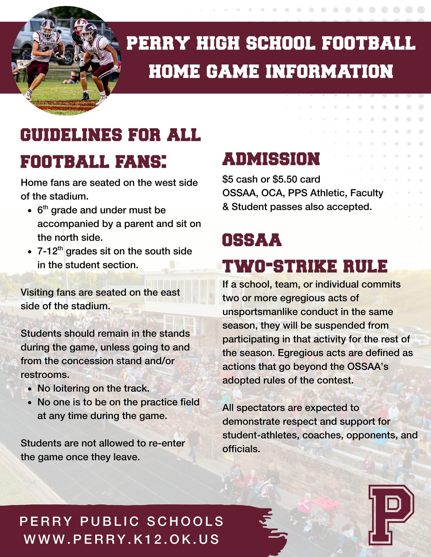 football gameday guidelines