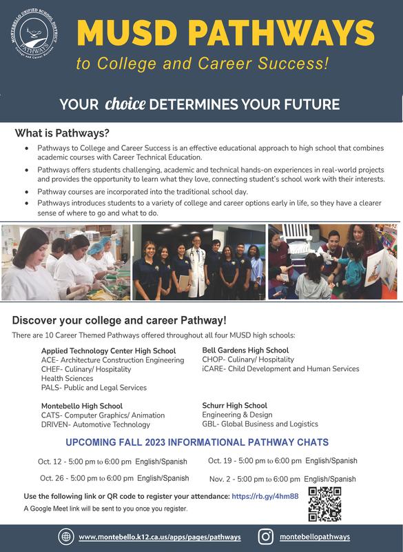 Pathways Informational Chats Flyer 2023