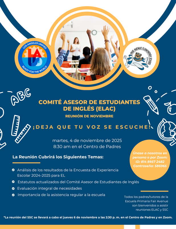 Reunión de ELAC de noviembre