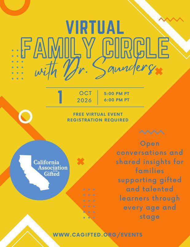 California Association for the Gifted Virtual Family Webinar Featured Photo