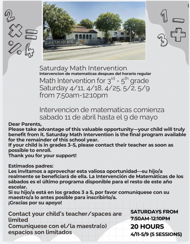 Saturday Math Intervention