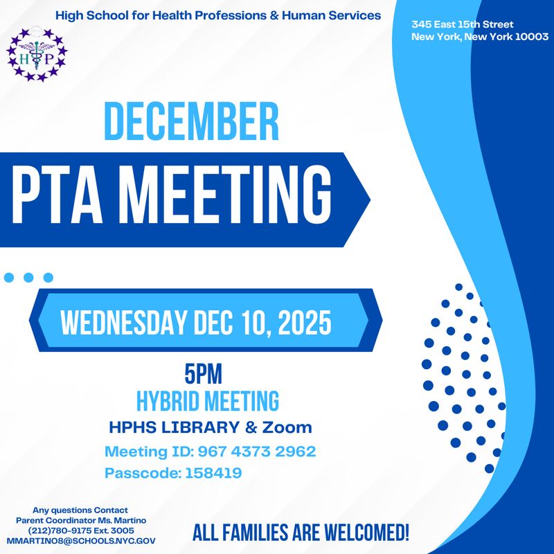 You are invited to our December PTA Meeting 12/10/25 at 5pm