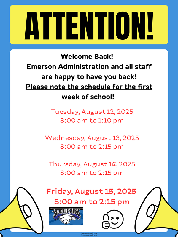 Welcome Back.  Important Notice! See "First Week of School Schedule". ¡Bienvenidos de nuevo! ¡Aviso importante! Consulten el "Horario de la primera semana de clases".