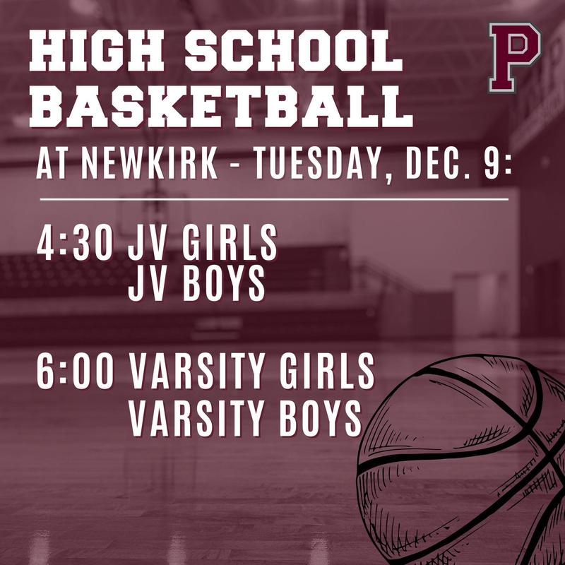 PHS basketball at newkirk 2025