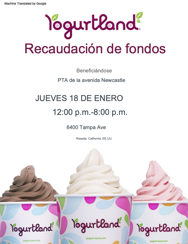 Yogurtland Fundraiser Newcastle Elementary School