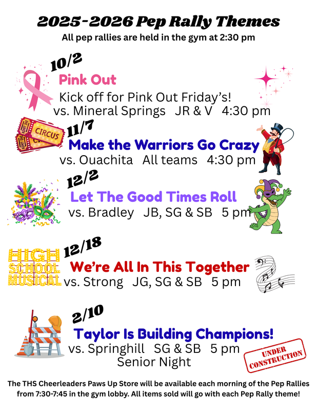 2025-26 Pep Rally Themes