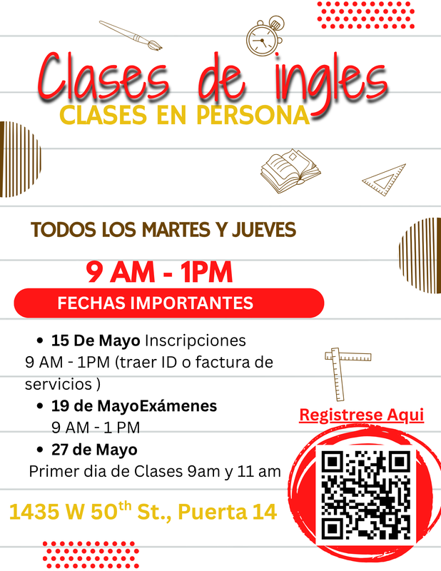 English Classes at RCA/Clases de inglés en RCA Featured Photo