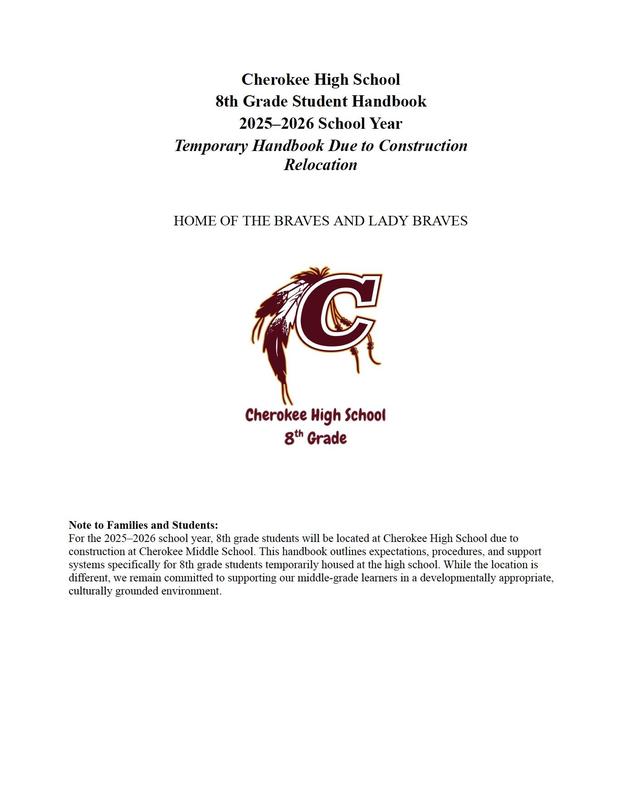8th Grade Student/Parent Handbook cover