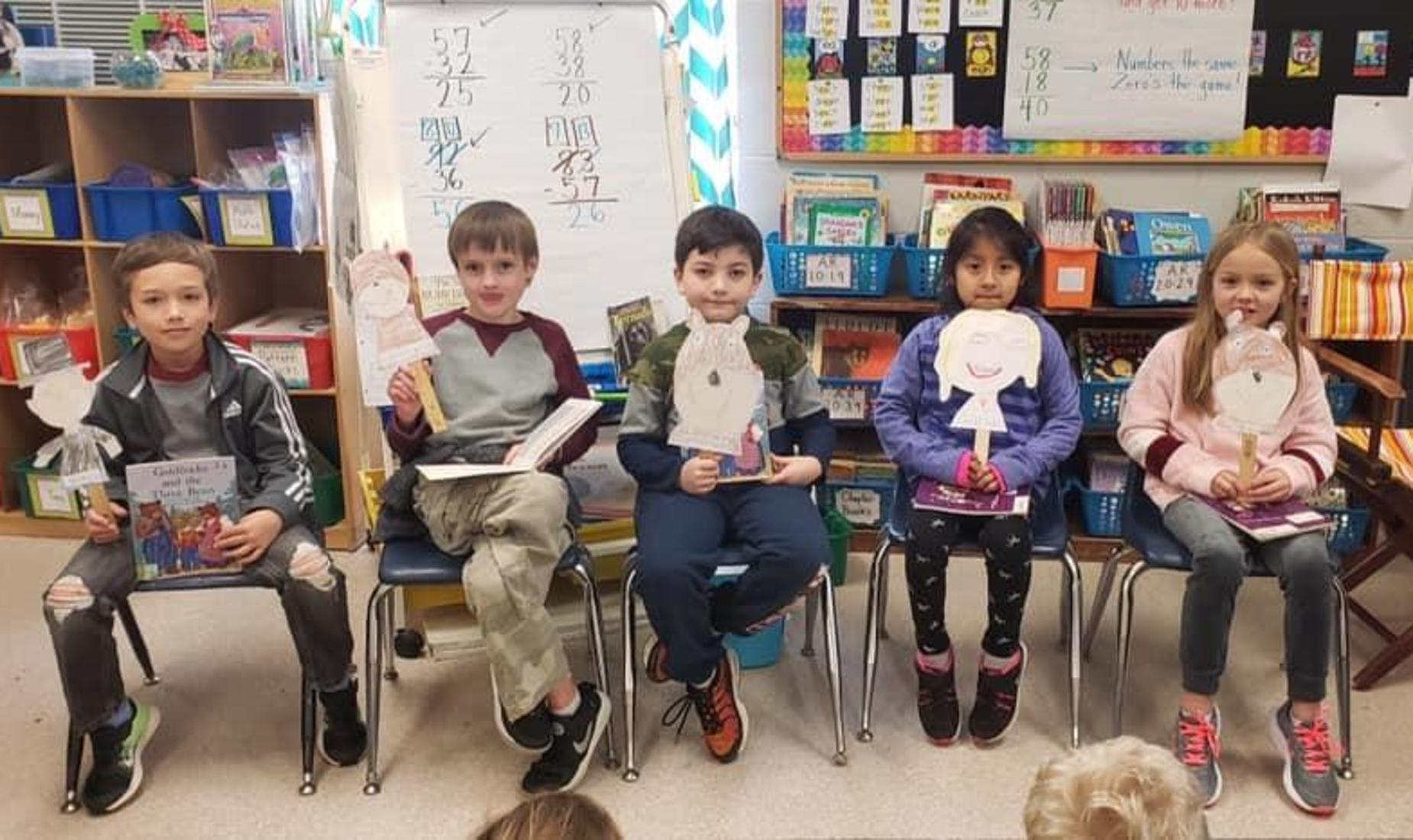 Students participating in reader's theater