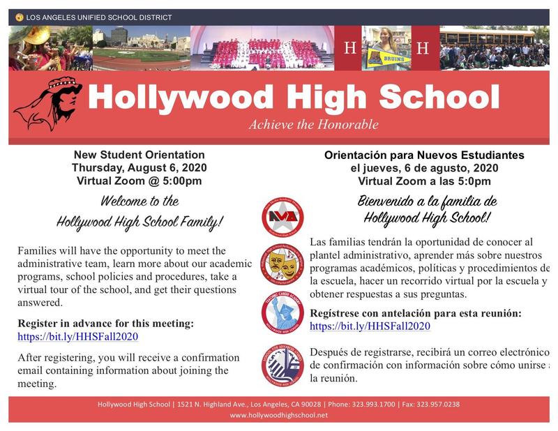 New Student Orientation Thursday, August 6, 2020 Virtual Zoom @ 5:00pm