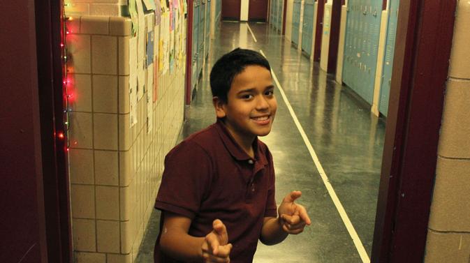 811's Brandon Torres is ready for class.