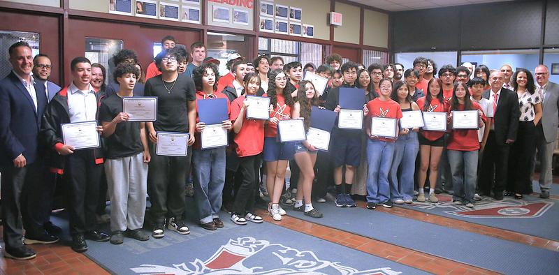 The Revere School Committee recently honored Team NUTRONs, the robotics team from Revere High School, recognizing a season that culminated in a state championship and further solidified the program's reputation as one of the premier high school robotics teams in Massachusetts and beyond. The recognition came during a recent school committee meeting, where city and school leaders praised the students, coaches, and mentors for a season marked by competitive success, technical excellence, and national recognition. Mayor Patrick Keefe congratulated the team, noting that while championships are difficult to achieve in any activity, the NUTRONs’ accomplishments stand out not only for their competitive success but also for the way they represent Revere on a larger stage. "State championships don'