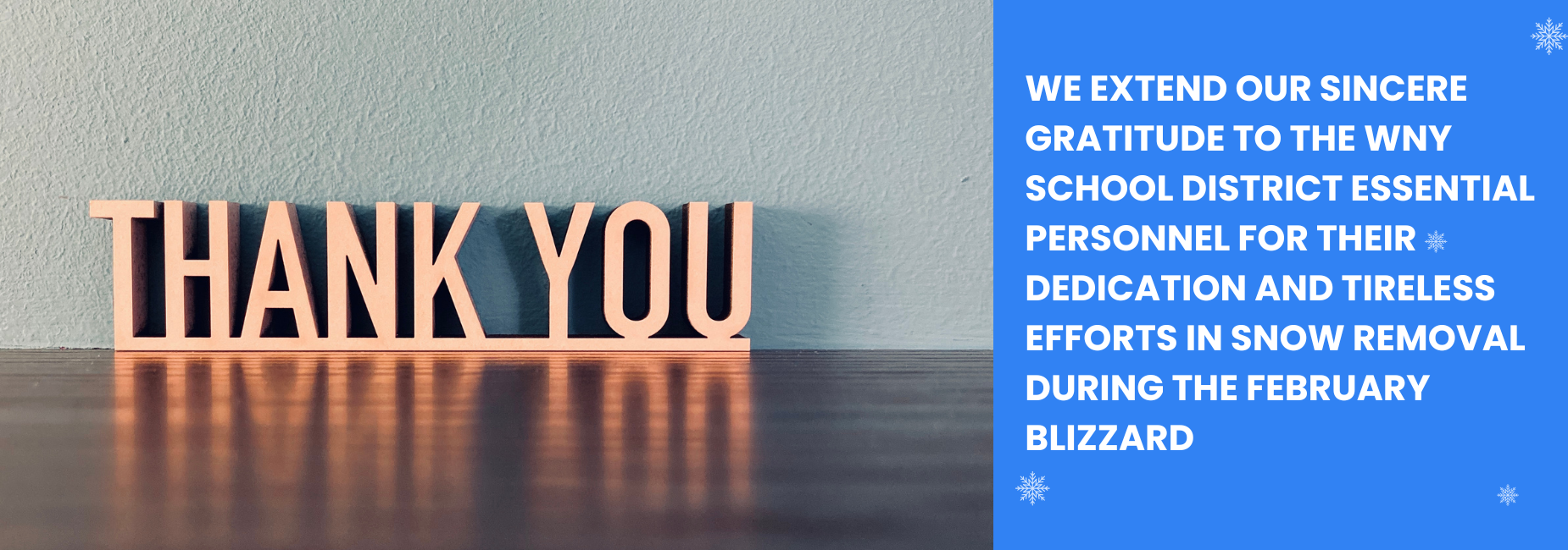 Thank yhou essential personnel during the snow storm.