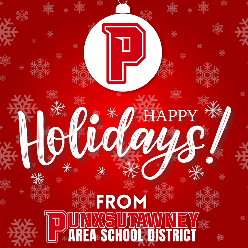 red and white happy holidays graphic