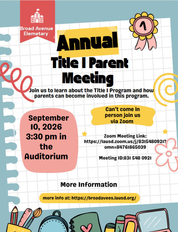 Annual Title I Meeting