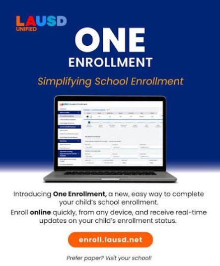 LAUSD One Enrollment Link Featured Photo