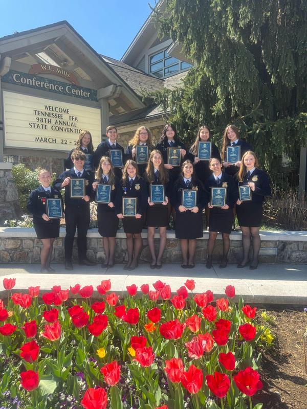Student award winners from FFA conference