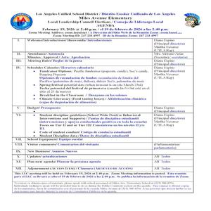 LLC Meeting Agenda