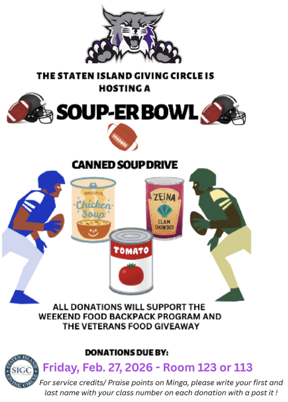 image of flyer with football players and canned items