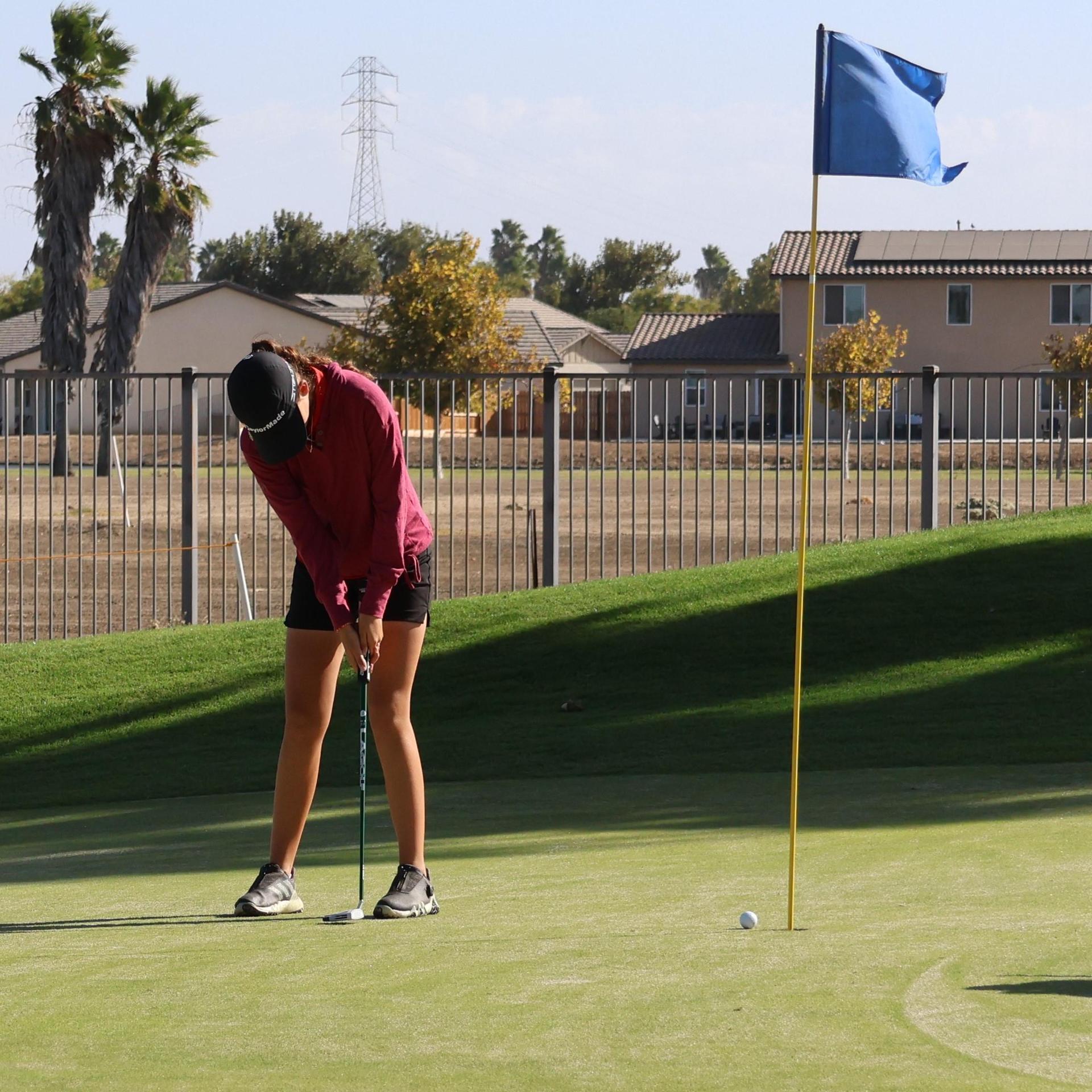 Girls golfers in action at the championships