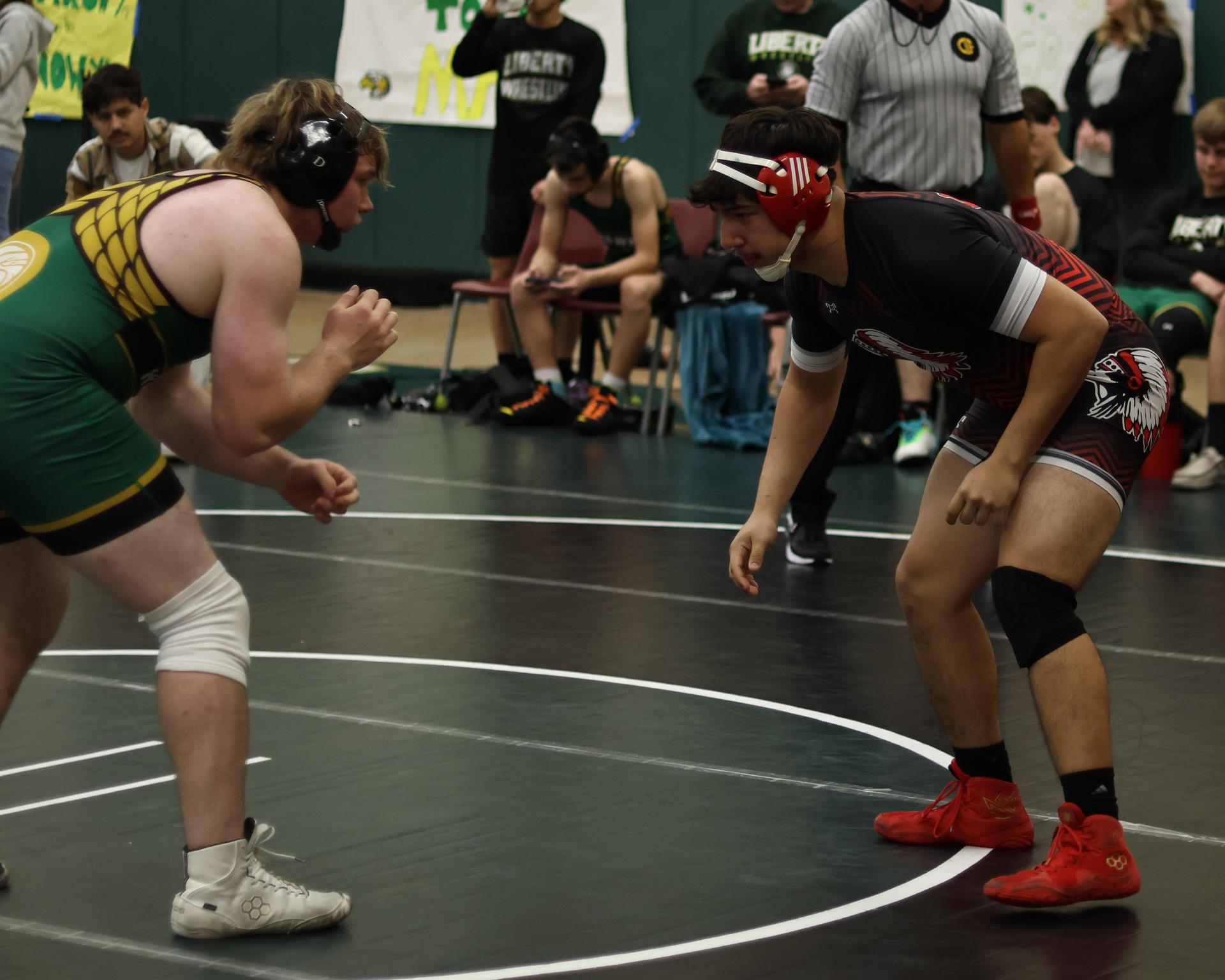 boys wrestling at liberty duals