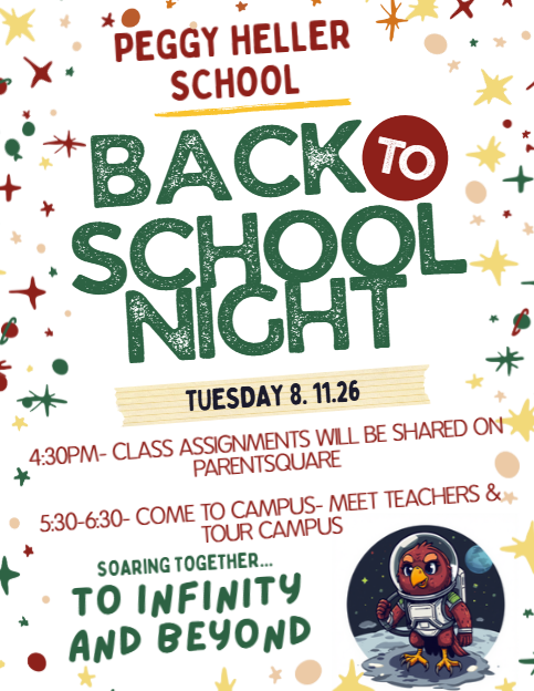Class lists will be posted at 4:30pm on Tuesday August 11, 2026.  Meet the Teacher will be held on Tuesday, August 11, 2026 from 5:30-6:30.