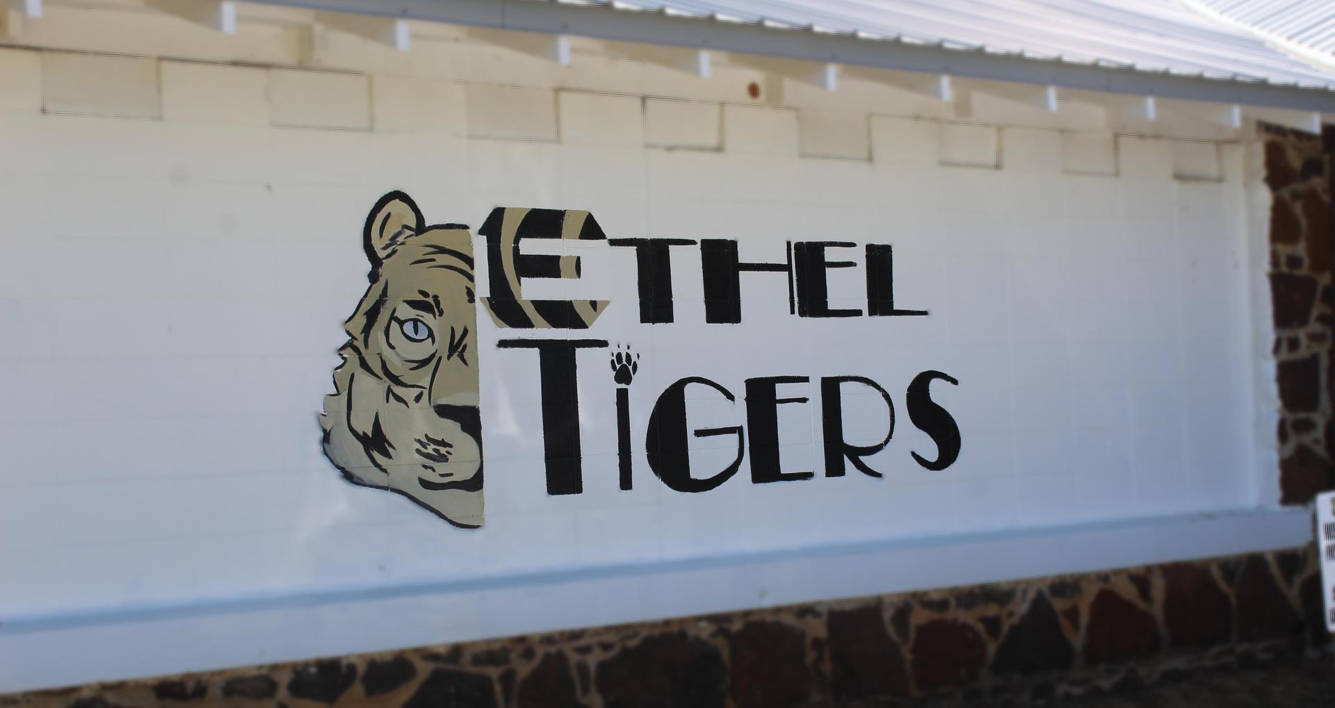 painting of tiger and words