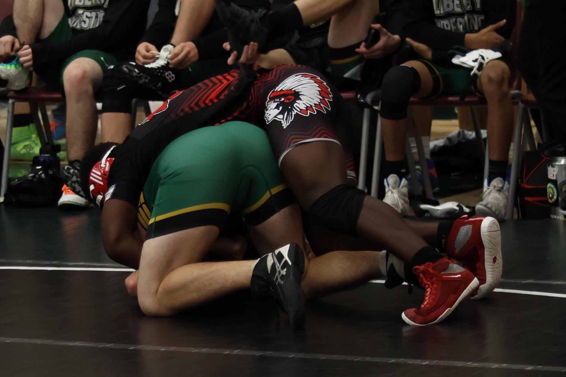 boys wrestling at liberty duals