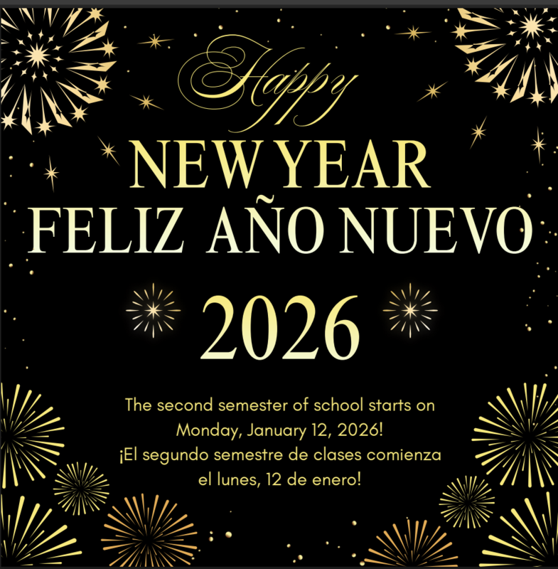 School starts on Monday, January 12, 2026/¡Las clases resumen el lunes, 12 de enero de 2026! Featured Photo