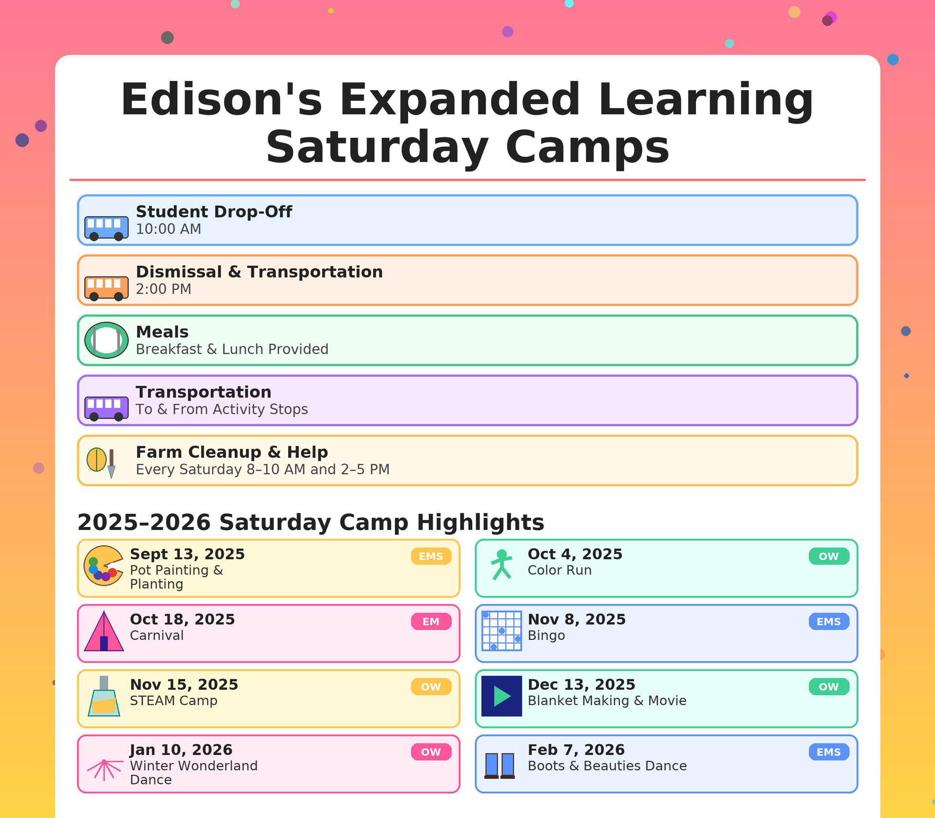 Saturday Camps