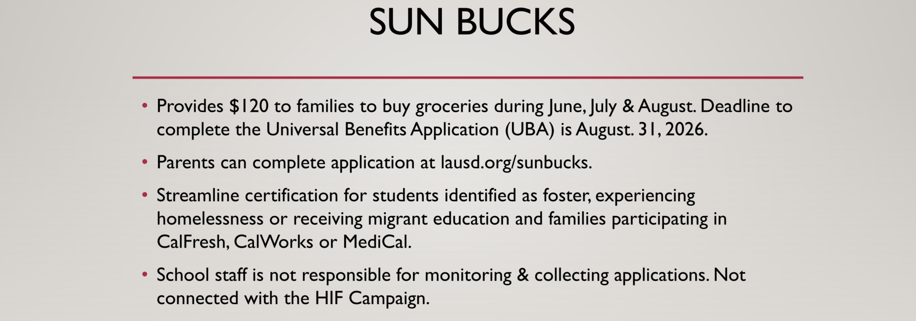 Sun Bucks