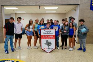 Unified sports team receiving Texas Champion Banner last year.